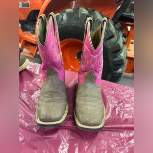 Ariat Brown and Pink Western Boots